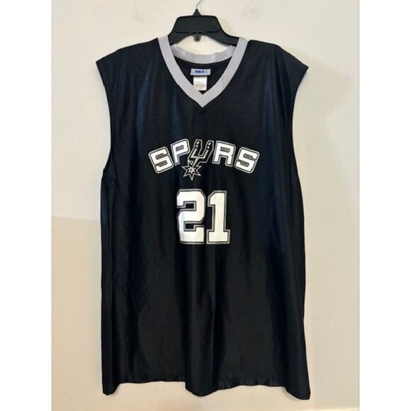 San Antonio Spurs Tim Duncan Jersey Men Size XL Black Gray NBA Basketball 21 - Picture 1 of 5